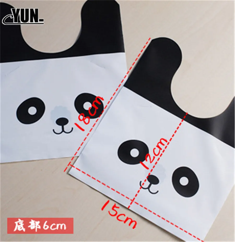 100pcslot Cute panda Ear Cookie Bags Gift Bags For Candy Biscuits Snack Baking Package Wedding Favors Supplies 7D (26)