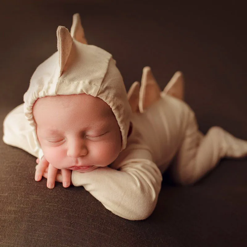 

HIKYMA Newborn Photography Clothing baby Dinosaur Uniforms + Hat Set Newborn photo studio shooting outfits fotografia accessorie