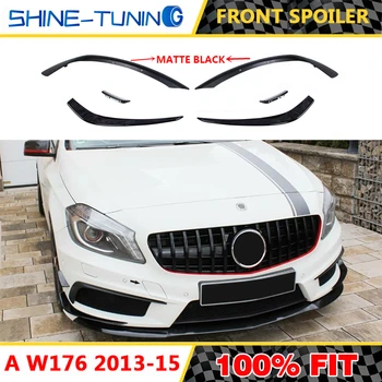 

Front Bumper Splitter Lip front spoiler Canards Spoiler For Mercedes A CLASS W176 A180 A200 A250 A45 AMG Anterior lip 2013-15