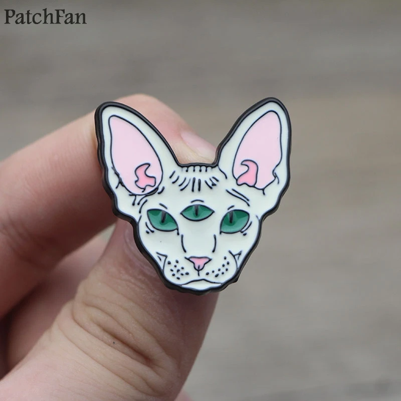 Patchfan Сфинкс кот животное цинк галстук мультфильм забавные булавки броши для рюкзака, одежды для мужчин и женщин шляпа Декоративные значки медаль A1365