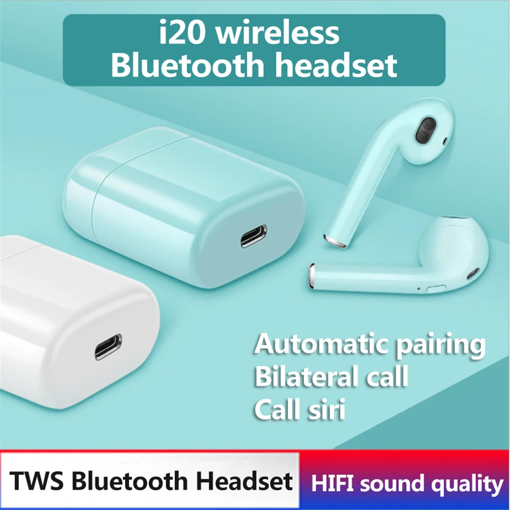 Мини беспроводные наушники i20 TWS Bluetooth 5 0 сенсорное управление ушные для всех