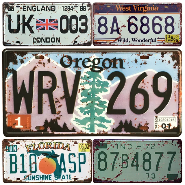 USA Oregon State Car Metal License Plate Vintage Home Decor Tin Sign ... USA Oregon State Car Metal License Plate Vintage Home Decor Tin Sign ...