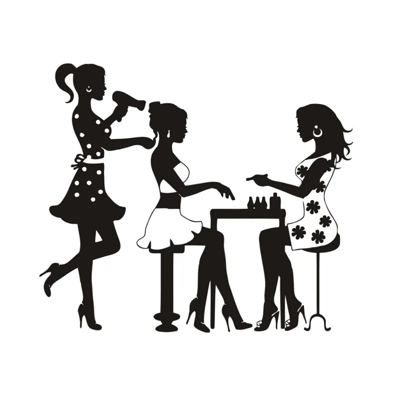 

Wall Decal Salon Poster Beauty Salon Hairdresser Manicure Nail Fashion Stickers Decor Wall Salon Stickers Window Decals