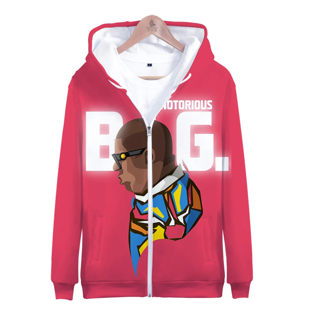 

Notorious B.I.G. 3D Print Sweatshirt Hooded Coats Tops Zipper Man/Woman Leisure HIP HOP Long Sleeve Jackets Clothes Biggie