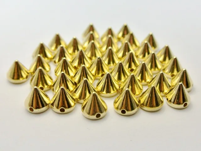 

100 pcs Rivet 12X10mm Acrylic Beads Jewelry decorative diy accessories Tone Metallic Rock Punk Spike