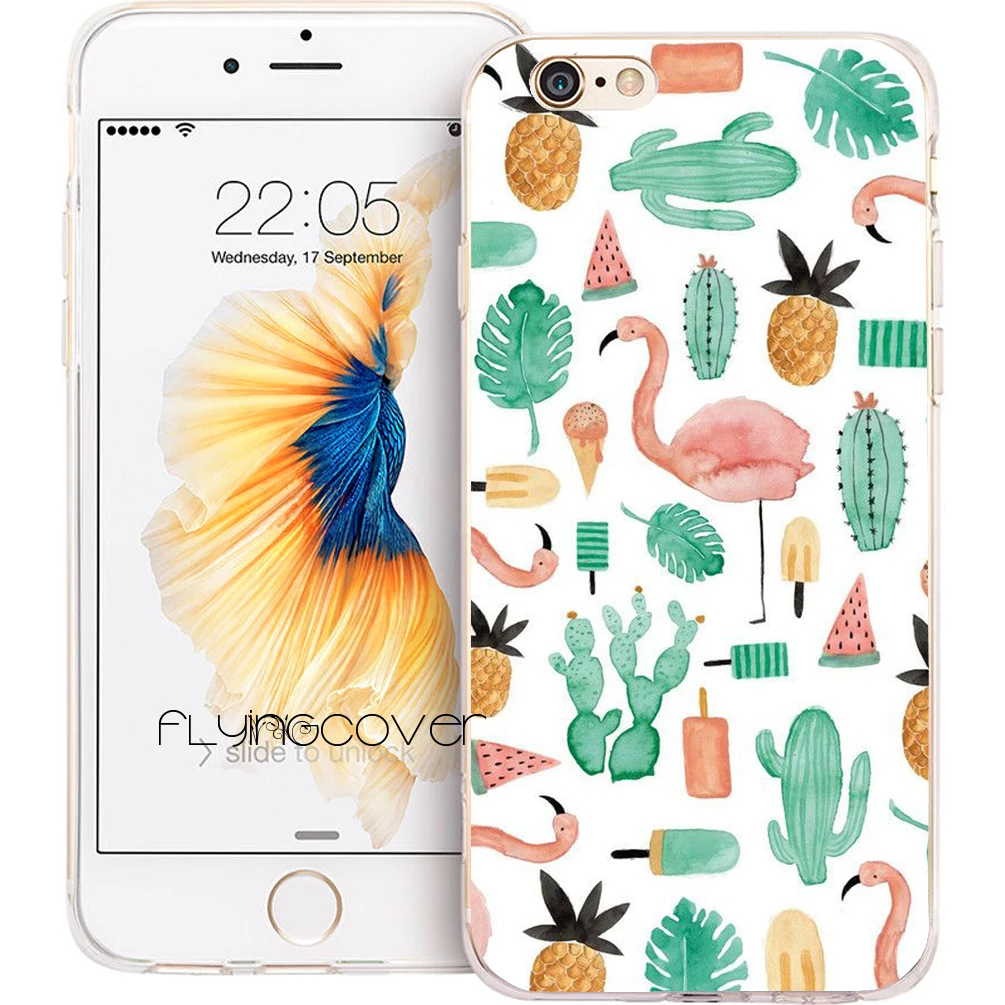 

Coque Flamingo Cactus Clear Soft Silicone Phone Cases for iPhone XS Max XR X 7 8 6 6S Plus 5S 5 SE 5C 4S 4 iPod Touch 6 5 Cover.