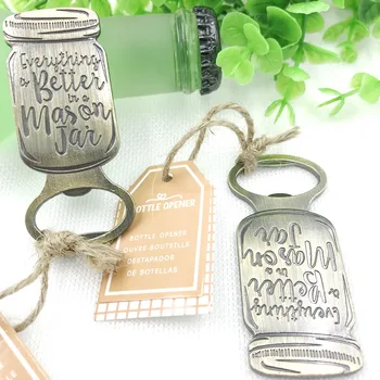 

Antique Silver Mason Jar Design Wine Bottle Opener Perfect For Wedding Birthday Party Giveaway&Souvenir 10PCS