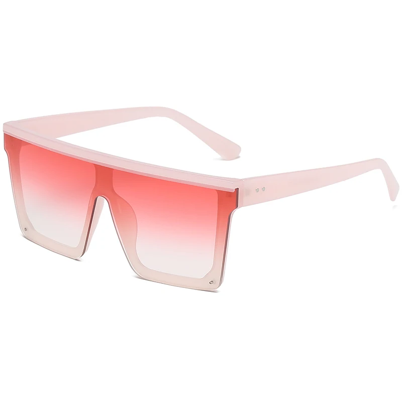 LongKeeper негабаритные Квадратные Солнцезащитные очки для женщин модная обувь на плоской подошве очки с градиентными линзами мужчин без оправы бренд Disign Gafas de sol - Цвет линз: pink pink