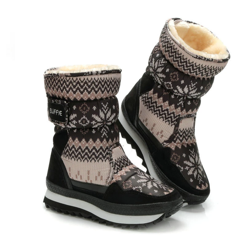 US $23.74 Winter Boots Women Cow Suede Leather Platform Snow Boots High Quality Plush Warm Fur Boots Female Women Shoes Botas De Mujer