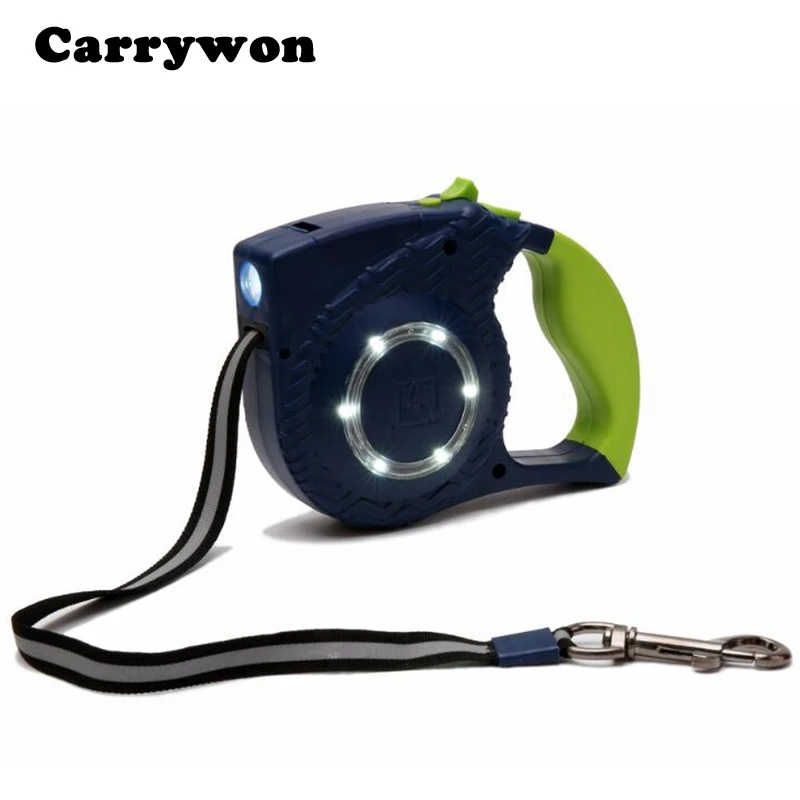 Carrywon Pets Dogs Cool LED Adjustable Leads Automatic Retractable Dog