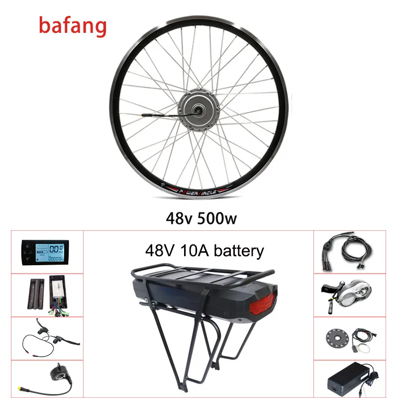 Bafang eBIKE Conversion Kit 20-28 inch 700C Electric Bicycle Conversion Kit 48V 500W Front Hub Motor Wheel Ebike Accessories - Цвет: Bafang 48v 10a