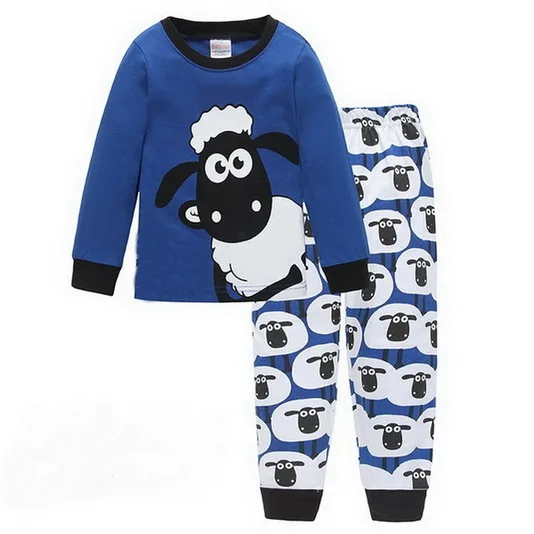 

2018 Girls Boys Pajamas Sets Cartoon Long Sleeve Animal Children Pajamas Tops Bottoms 2 Pcs Pyjamas Sleepwear Clothing JUN397