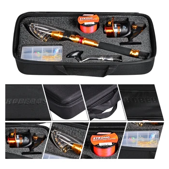 

Lixada Fishing Rod Combos with Telescopic Fishing Pole Spinning Reels Fishing Carrier Bag Lure line Sets For Travel Fishing