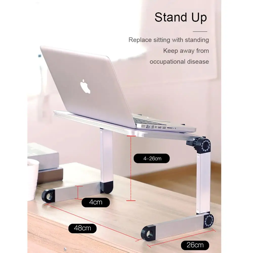 Мини-подставка для ноутбука наколенный стол для кровати диван складной Регулируемый Многофункциональный эргономичный угол высоты 360 градусов