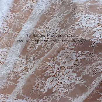 

New fashion off white rose flowers france lace bridal lining fabric wedding dress lace fabric 150cm by yard