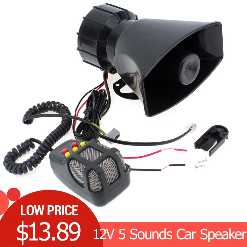 DC 12 V 100 W دراجة نارية سيارة مركبة السيارات شاحنة 5 الصوت نغمة بصوت عال القرن صفارة الشرطة رجال الاطفاء الإسعاف جهاز إنذار للتحذير مكبر الصوت DC 12 V 100 W دراجة نارية سيارة مركبة السيارات شاحنة 5 الصوت نغمة بصوت عال القرن صفارة الشرطة رجال الاطفاء الإسعاف جهاز إنذار للتحذير مكبر الصوت