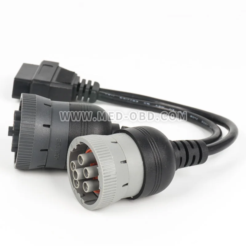 Y J1939 кабель OBD2 16pin мама к J1708 6pin и J1939 9pin сплиттер Y Deutsch j1939 Соединительный кабель для грузового кабеля