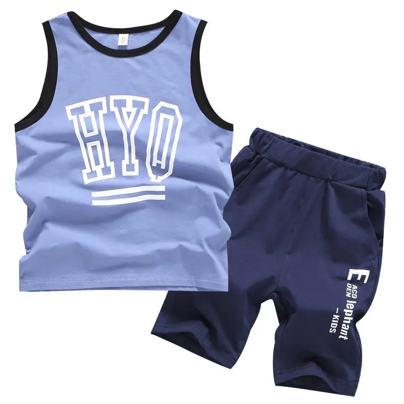 2pcs Set Toddler boy summer Cotton Sport Clothes Child's Basketball Uniform Baby Kids boys clothes set outfit set infantil