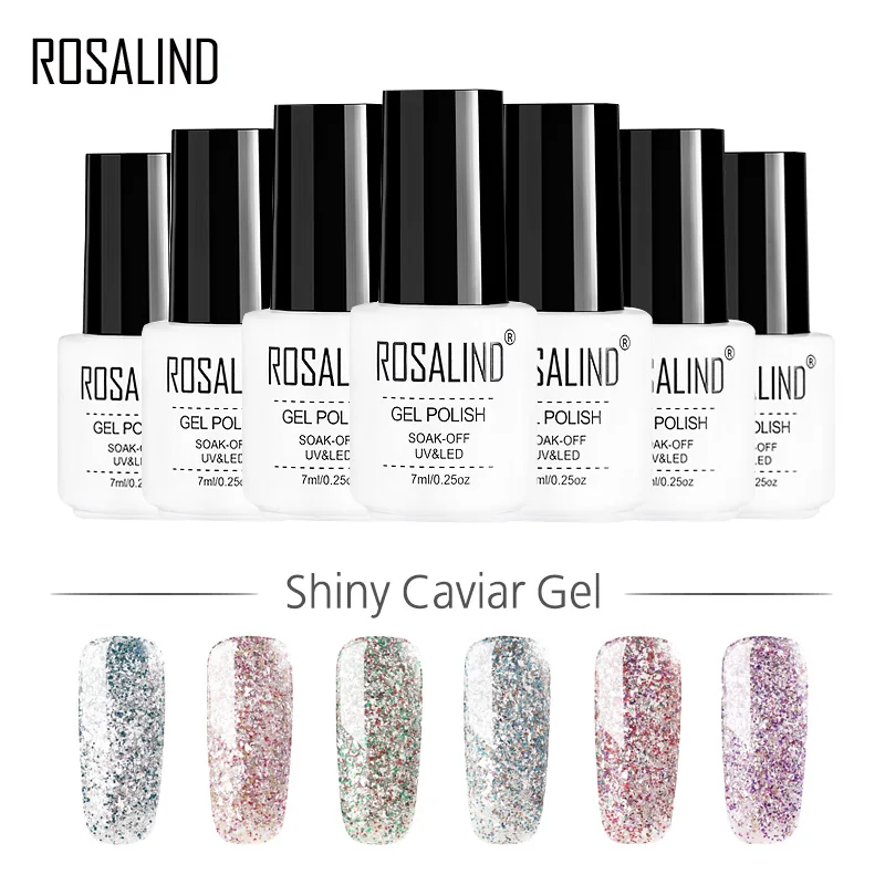 

ROSALIND GEL 1S 7ml Shiny Caviar Nail Polish Nail Art Manicure Semi Permanent Soak off Glitter UV LED Gel Lacquer