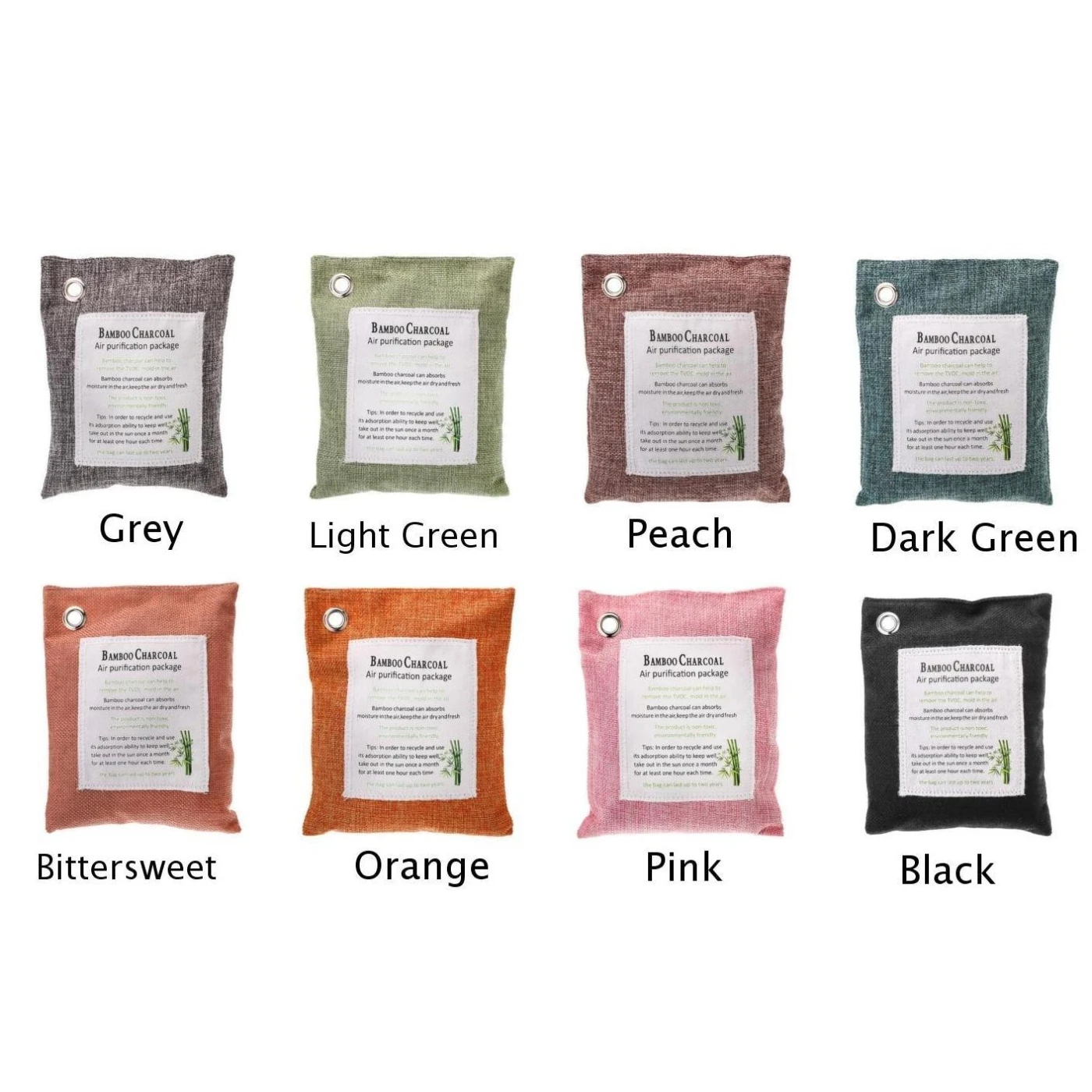 Spor Ayakkabi Bayan 200g Air Purify Bag Fresh Active Charcoal Bamboo Purifier Mold Odor Kit 8 Colors Bambou Activated Charcoal