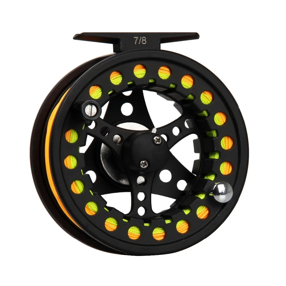 8WT يطير قضيب كومبو 9FT ألياف الكربون يطير الصيد رود و 7/8WT كبير أربور الألومنيوم يطير الصيد بكرة يطير خط دعم مدبب زعيم