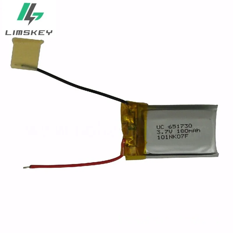 3.7V 180mAH 2PCS/lot Wholesale remote control airplane remote control helicopter accessories 3.7V 180mAH lithium battery 651730