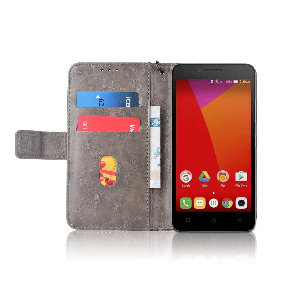 Кожаный чехол книжка с ремешком для Lenovo A6600 Fundas 100%|Чехлы-портмоне| |