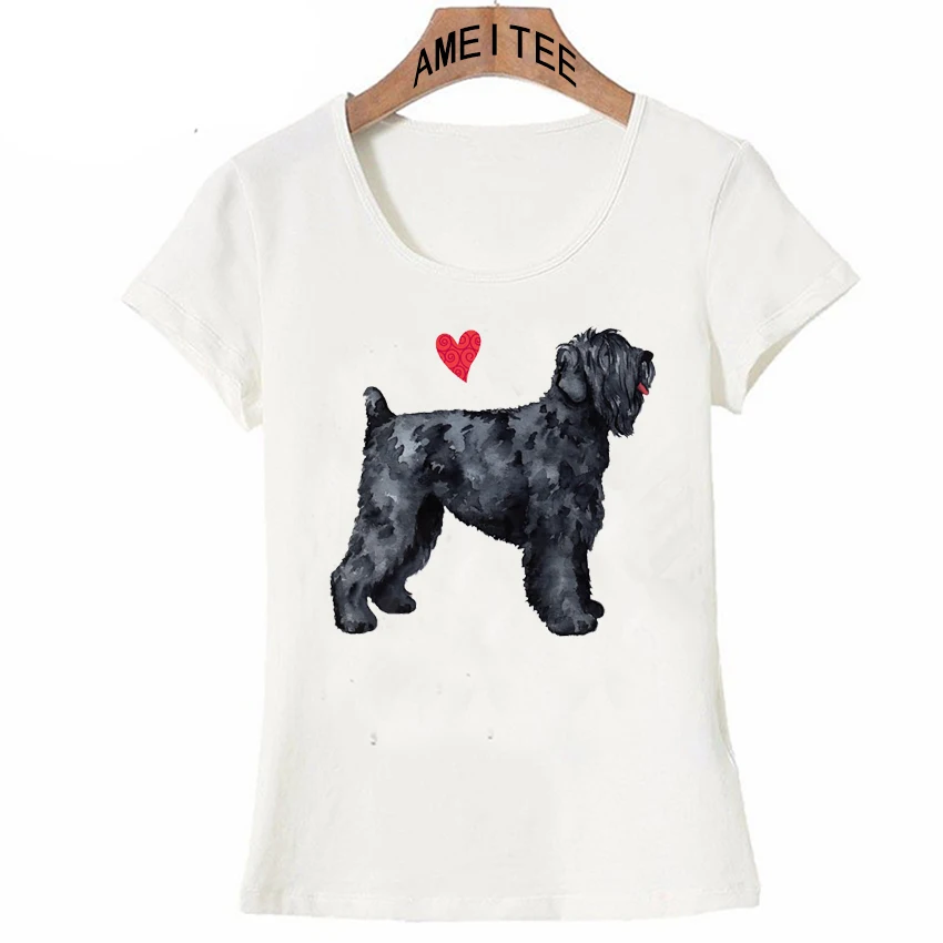 Женская футболка с надписью I Love my Black Russian Terrier|top cute|women t-shirtt-shirt harajuku |