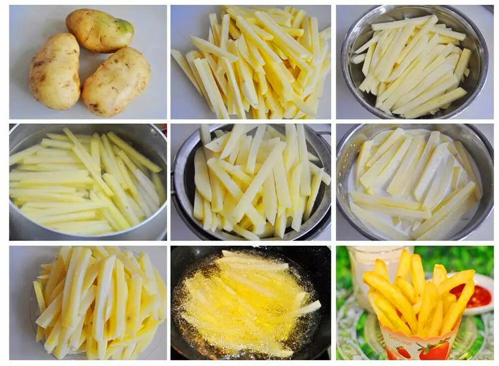 3 kind Blades Stainless Steel Manual Potato Chipper Vegetable Cutter Chip Fruit Slicer Chopper Chipper French Fry Cutters