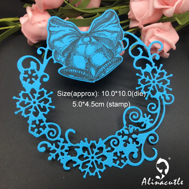 

CLEAR STAMPS Die Cut Snowflake Wreath Bow Scrapbooking Card album paper craft rubber roller transparent silicon stamp AlinaCraft