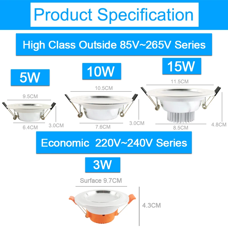 Светодиодный светильник 3 Вт 5 Вт 9 Вт 12 Вт 15 Вт 18 Вт серебристо-белый ультра тонкий алюминиевый светильник 220 в 240 В в Круглый Встраиваемый светодиодный точечный светильник