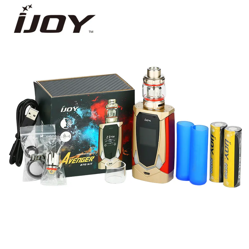 

IJOY Avenger 270 Voice Control Kit with 234W TC Box MOD 6000mAh Dual 20700 Battery 2ml Top Filling Tank Compatible with 18650