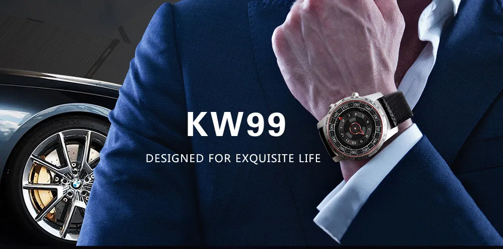 Kingwear KW99 3g Smartwatch телефон Android 5,1 MTK6580 четырехъядерный 8 Гб ПЗУ монитор сердечного ритма шагомер gps анти-потеря Смарт часы