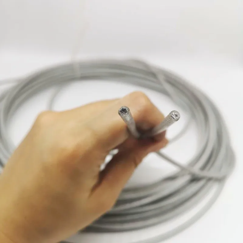 20 M de acero inoxidable de alambre cuerda de 7 x 7 D=3 mm medio suave PVC revestido acero inoxidable A4 cable de acero transparencia