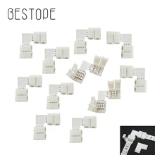 Tira de conector LED en forma de L, 4 pines, 10mm, 4 conductores, esquina de ángulo recto, divisor rápido para tira led RGB 5050 2835 3528