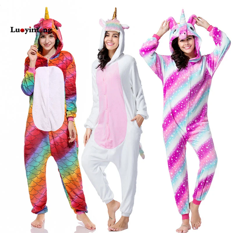 

Baby Girl Kigurumi Pajamas Flannel Unicorn Women Hooded Animal Stitch Pyjamas For Boys Girls Adult Sleepwear Onesie Kids Costume