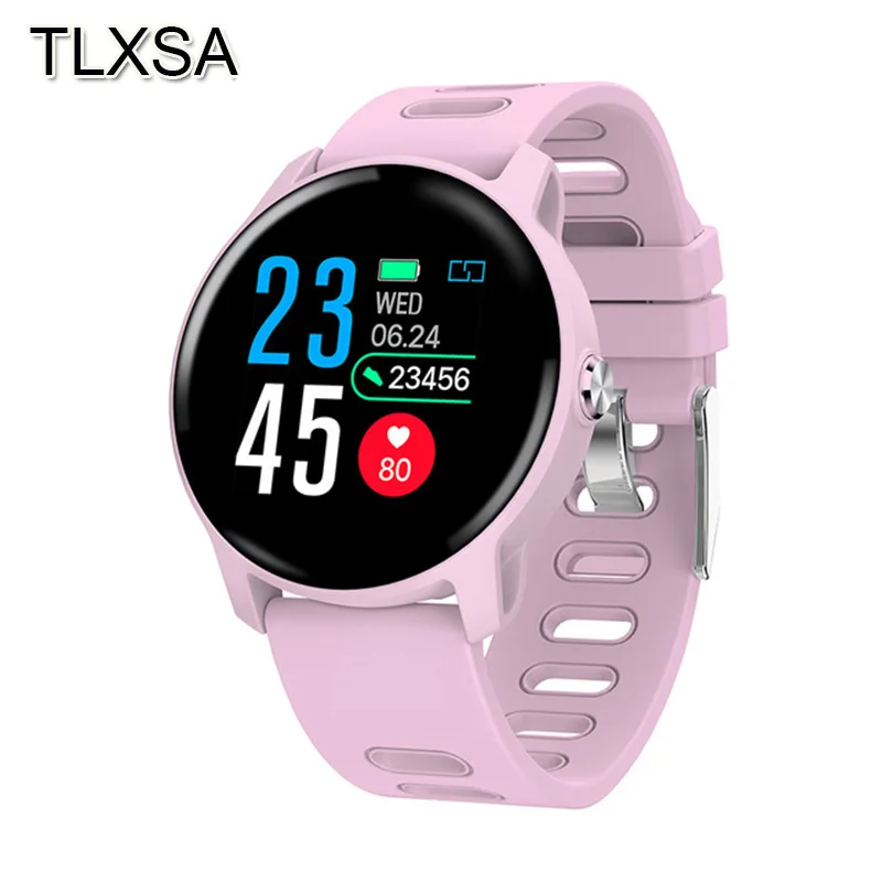 

Fashion Pink Women Smart Watch IP68 Waterproof Sports Pedometer Blood pressure measurement Watch Men Smartwatch For Android IOS
