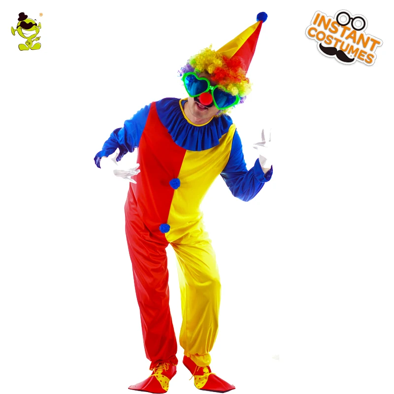 Взрослый клоун, волшебное шоу, одежда, цирк, клоун, костюм, забавная подсветка, цветной костюм, Маскарадные костюмы, клоун