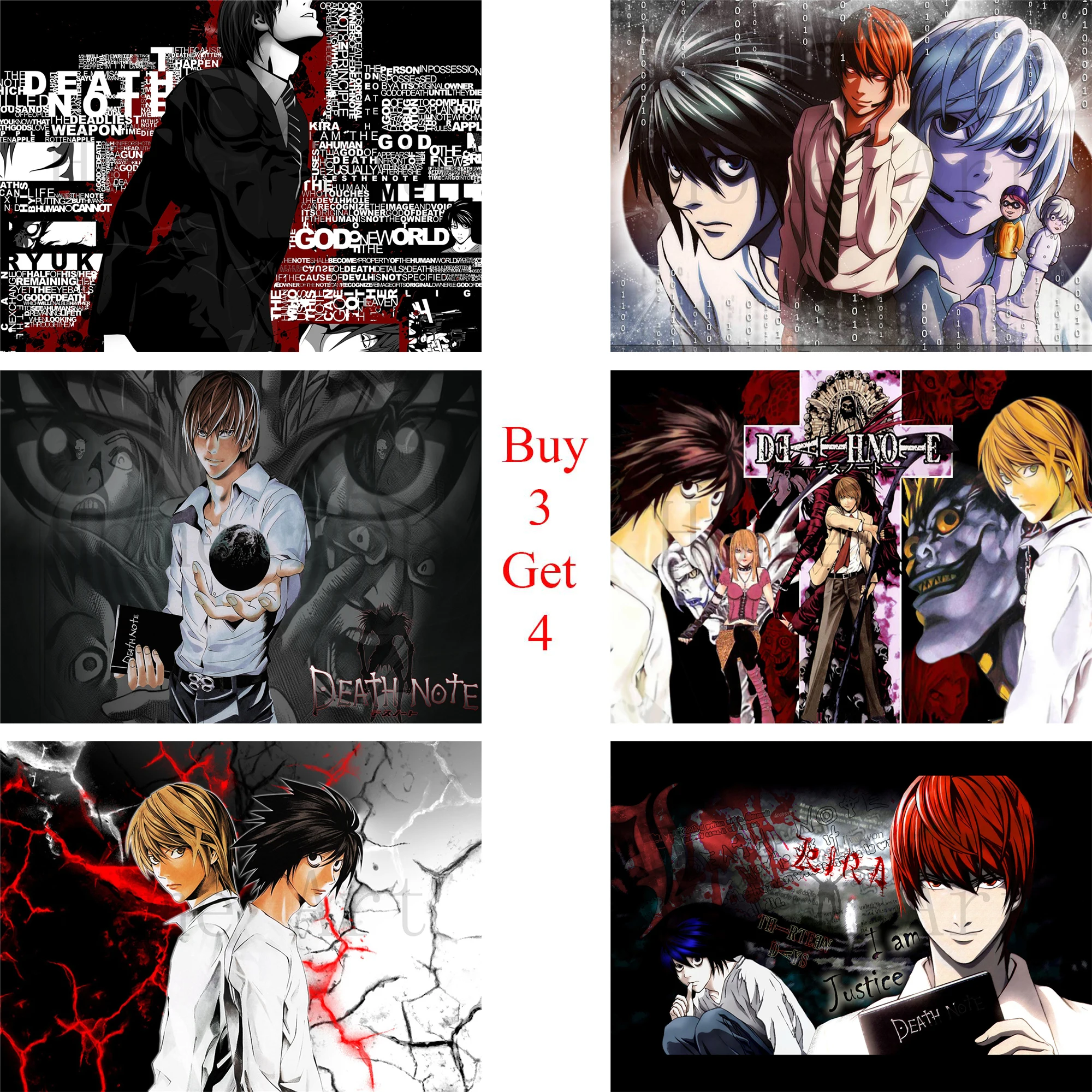 

Death Note Poster Clear Image Wall Stickers Home Decoration High Quality Prints White Coated Paper home art Brand