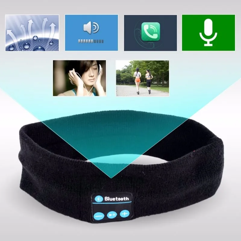 Унисекс спортивные мягкие теплые Bluetooth Smart для мужчин женщин Sweatband беспроводной гарнитура наушники Динамик Mic оголовье