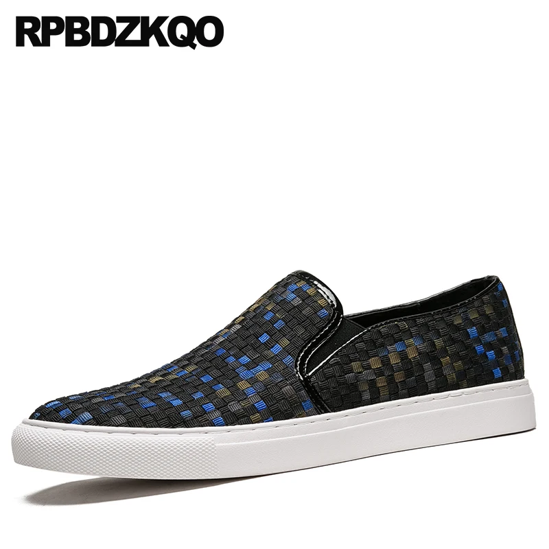 Woven Rubber Knit Designer Shoes Men Luxury 2021 Platform Fashion Braided Blue Slip On Flats Casual Summer Creepers Breathable | Обувь