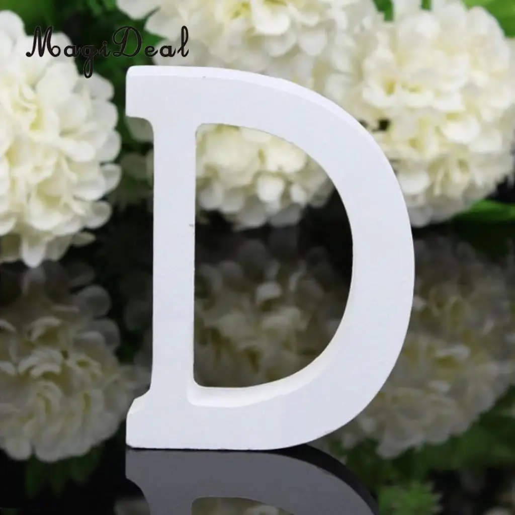 Wooden Alphabet DIY Block Words Sign Hanging Decor Letter for Home Bedroom Office Wedding Party Decor White