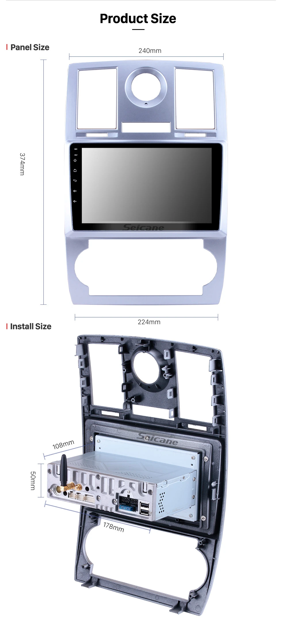 Seicane Android 9,0 HD 1024*600 9 дюймов авто радио для 2004 2005 2006 2007 2008 Chrysler осина 300C Автомобильная навигационная система GPS