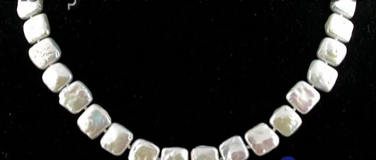 

ddh002805 NATURE 17" 12MM SQUARE WHITE FRESHWATER PEARL NECKLACE