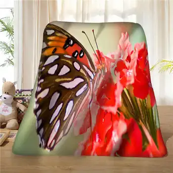 

Custom Butterfly-On-Pink-Flower (1) Blanket Soft Fleece DIY Your Picture Decoration Bedroom Sofa Multi Size#928-01-69