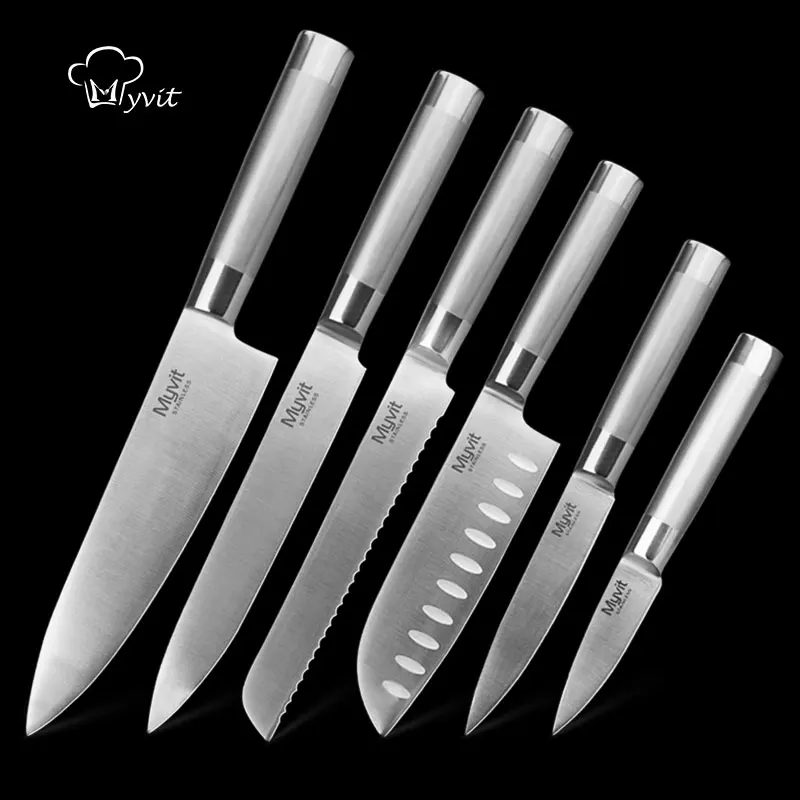 Набор ножей из нержавеющей стали, японский 7CR17 440C, высокоуглеродистая Нержавеющая сталь, нож для нарезки хлеба, нож для шеф-повара