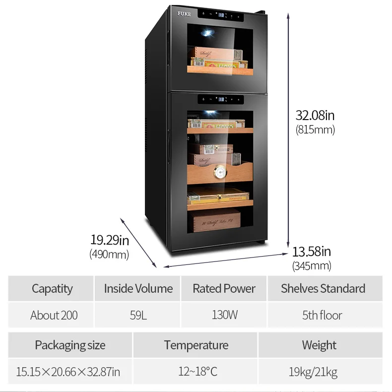 Мини-сигарный хьюмидор охладитель электрический сигарный шкаф термостатический и Постоянная Влажность Для Хранения Сигар чайный шкаф FK-18C