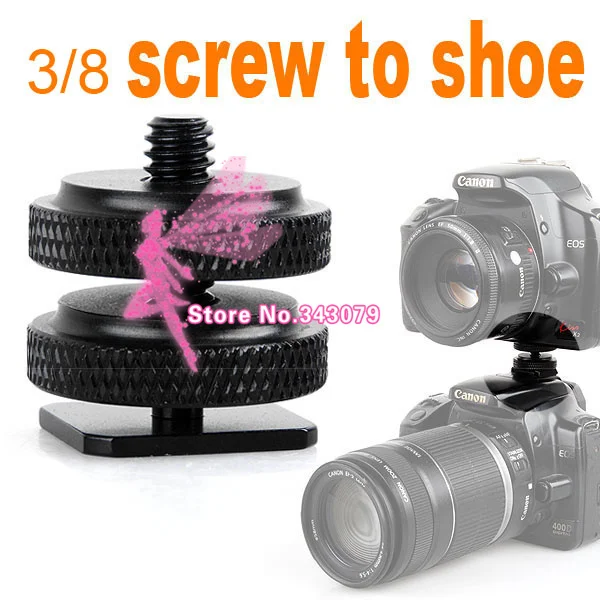 

Pro 3/8 inch Tripod Mount Screw to Flash Hot Shoe Adapter Camera light Stand Photo Studio Accessories