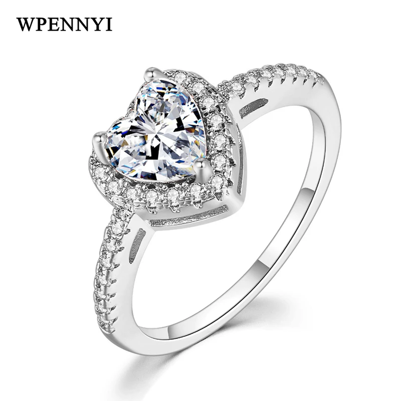 

Brand Design Heart-shape Woman Luxury Engagement Ring 18K Gold Plated Top Quality Zirconia Rhinestones Micro Inlays Wedding Ring