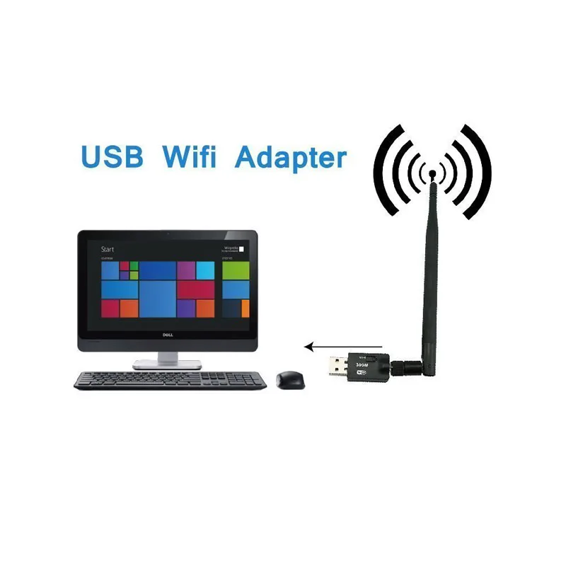 2 4 ГГц 300 Мбит/с USB Wifi адаптер 0 Беспроводной сетевая карта антенна для Windows XP/Vista/7